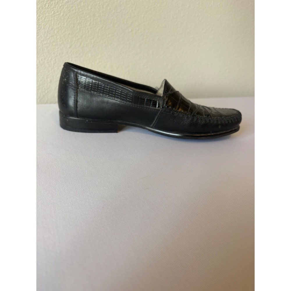 Stacy Adams Mens Black Snake Leather Loafers Dress Shoes 24187-01 Size 7M - Picture 5 of 15